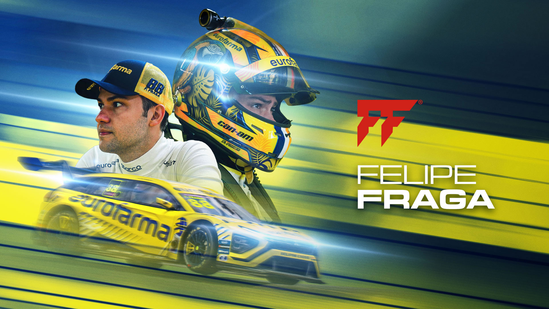 Banner de corrida com carro em alta velocidade